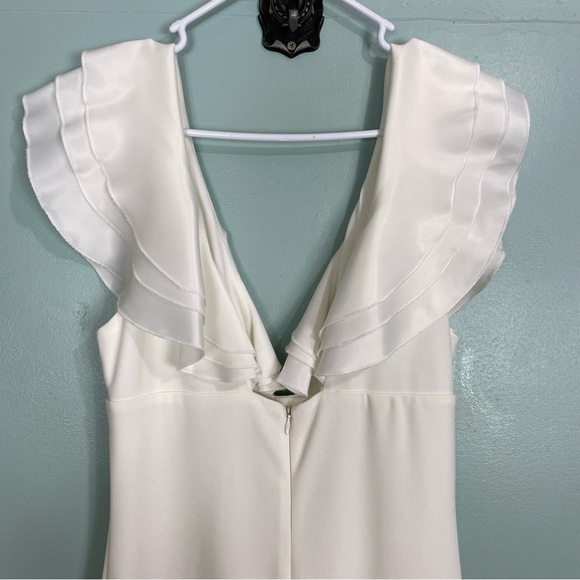 Alamour White Maxi Ruffle Dress Sz L - Picture 6 of 8